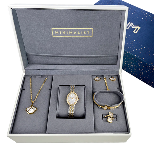 نوال / توليب للؤلؤ باللون الذهبي - طقم الهديه