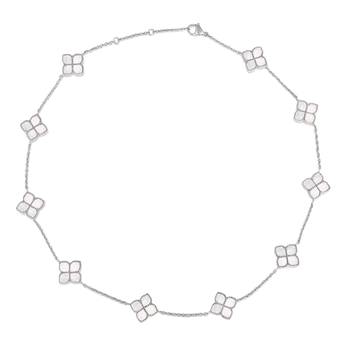 قلادة الجوري القصيرة / لؤلؤ فضي