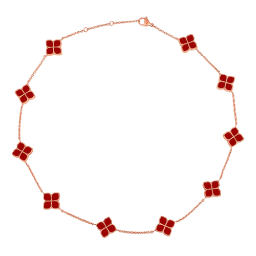 Joory / Choker Necklace Red Rose Gold