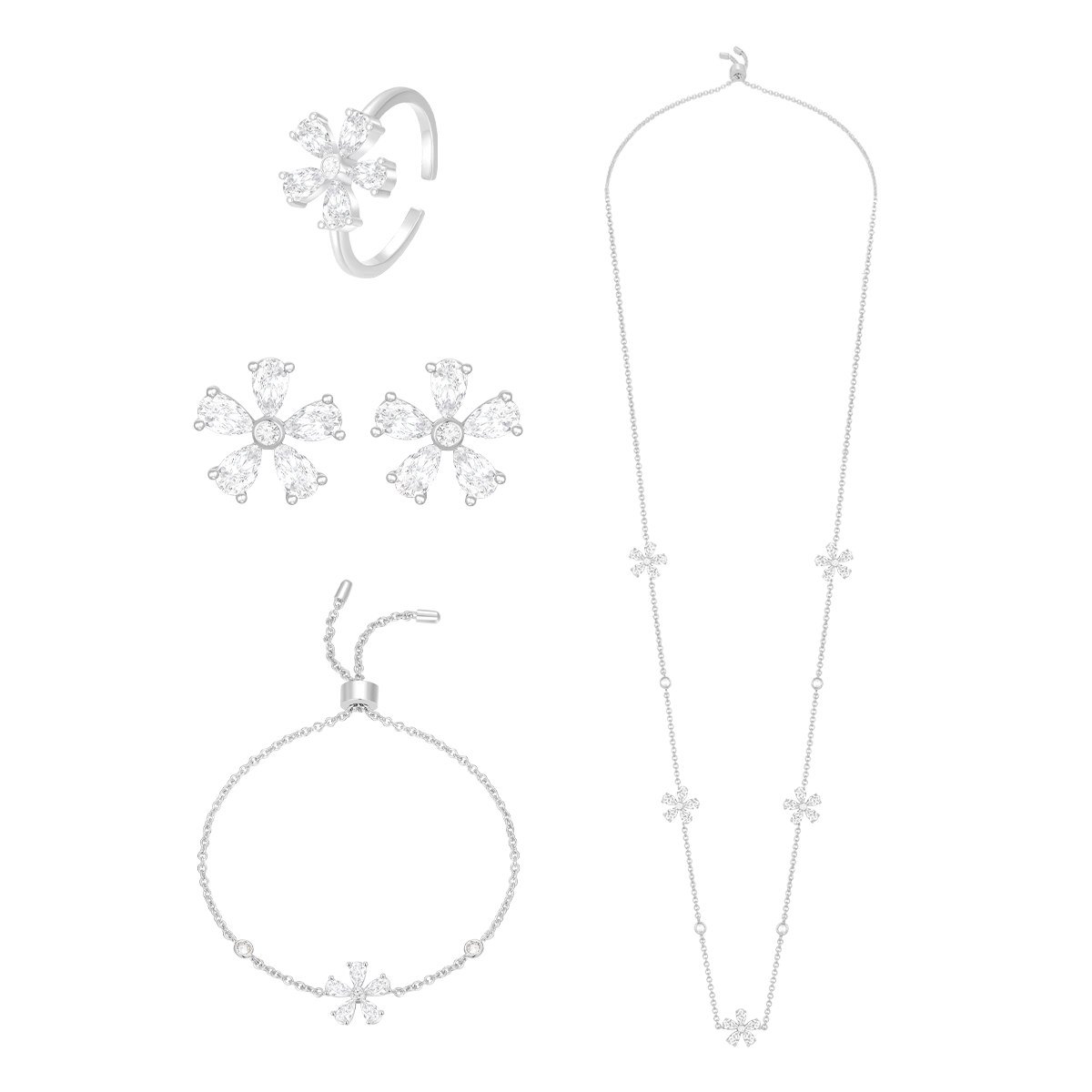 Daisy Flower / Simple Set Silver