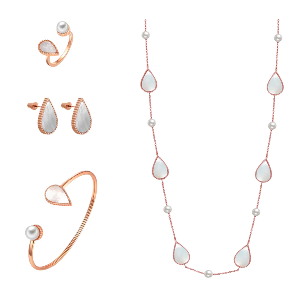 Drop / Set Pearl Rose Gold