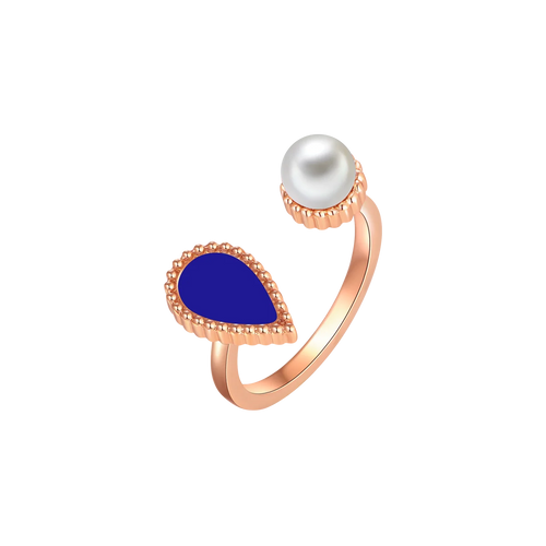 Drop / Ring Blue Rose Gold