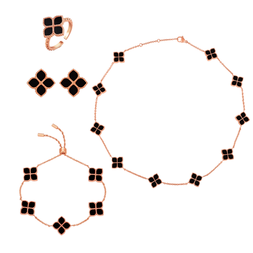 Joory / Choker Black Rose Gold Set