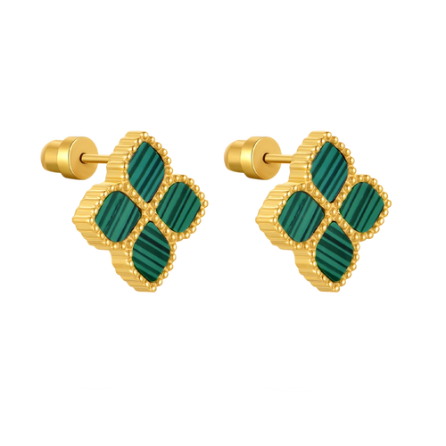 Joory / Earrings Malachite Gold