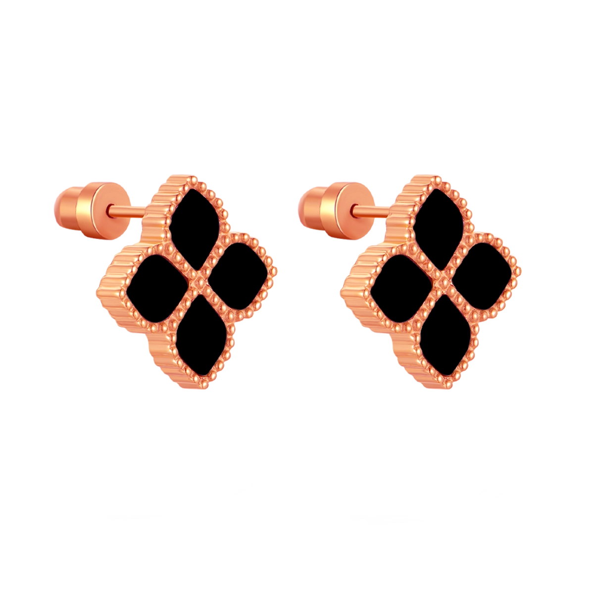 Joory / Earrings Black Rose Gold