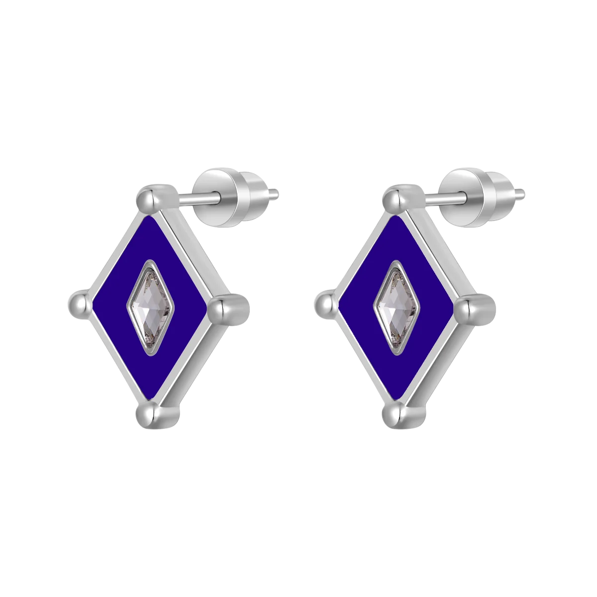 كايت / أقراط أزرق و فضي