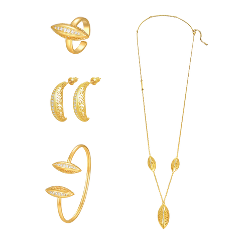 ليف / طقم باللون الذهبي