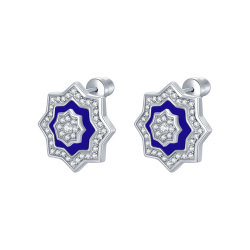 نجم / أقراط اللؤلؤ باللون الازرق الفضي