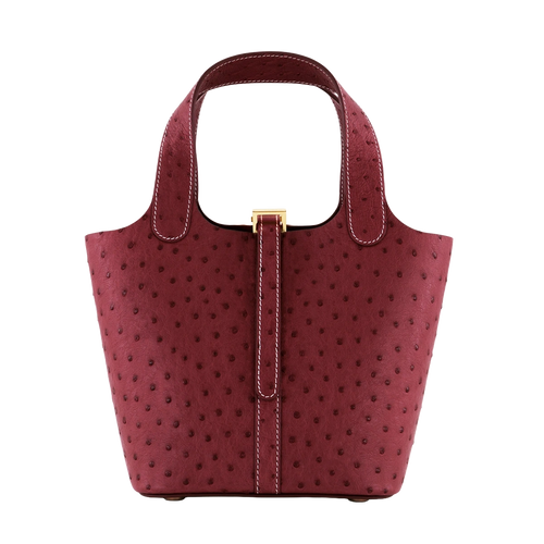 Alyazia Ostrich Leather / Burgundy