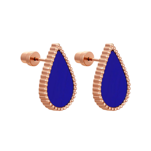 Drop / Earrings Blue Rose Gold