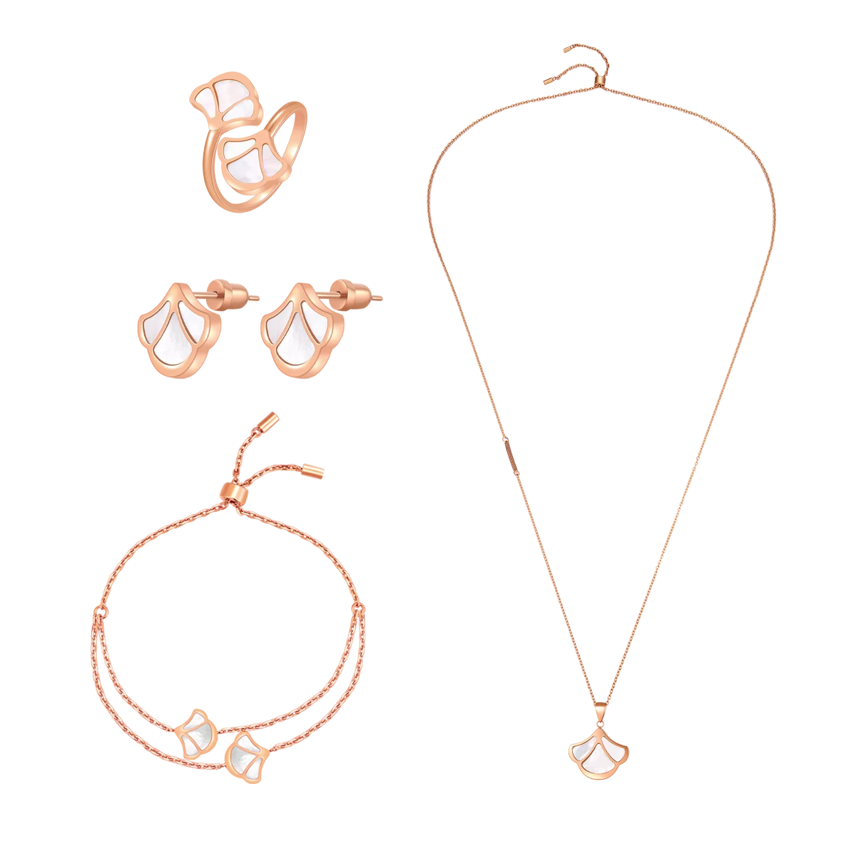 توليب / طقم اللؤلؤ بلون الروز قولد