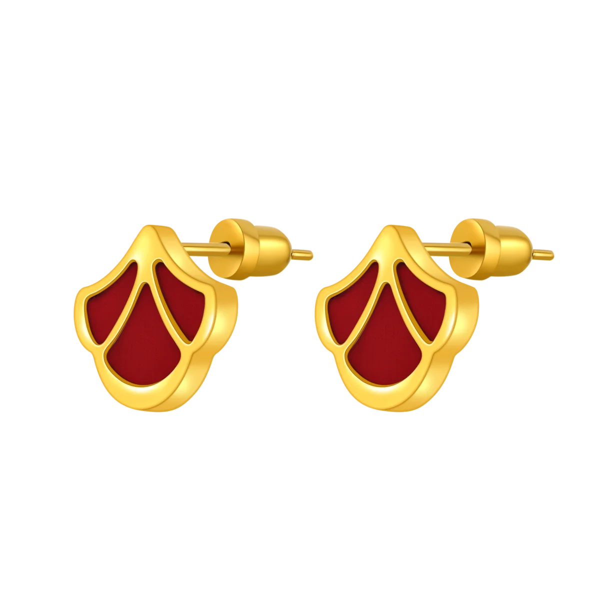 Tulip / Earrings Red Gold