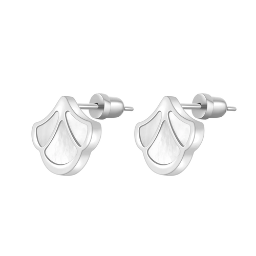 Tulip / Earrings Pearl Silver