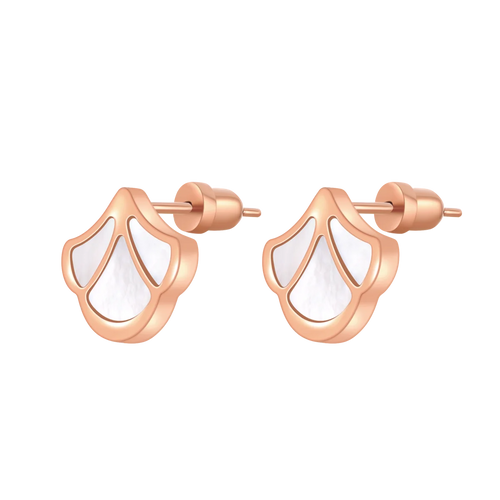Tulip / Earrings Pearl Rose Gold