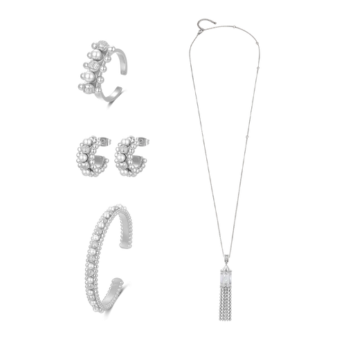 صدف / طقم باللون الفضي