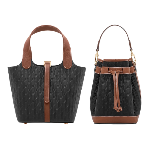 شنطة اليد اليازية / اسود و تان