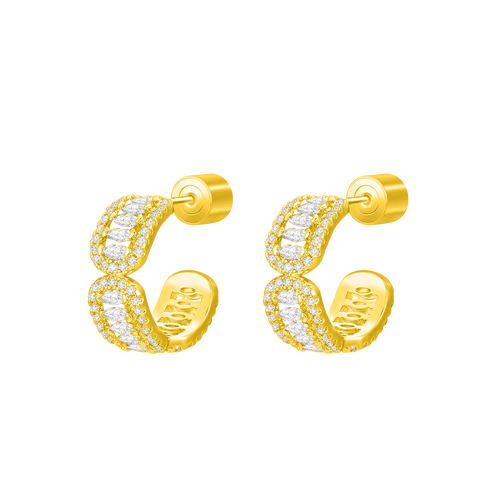 أقراط فاين بتصميم دائري / اللون الذهبي