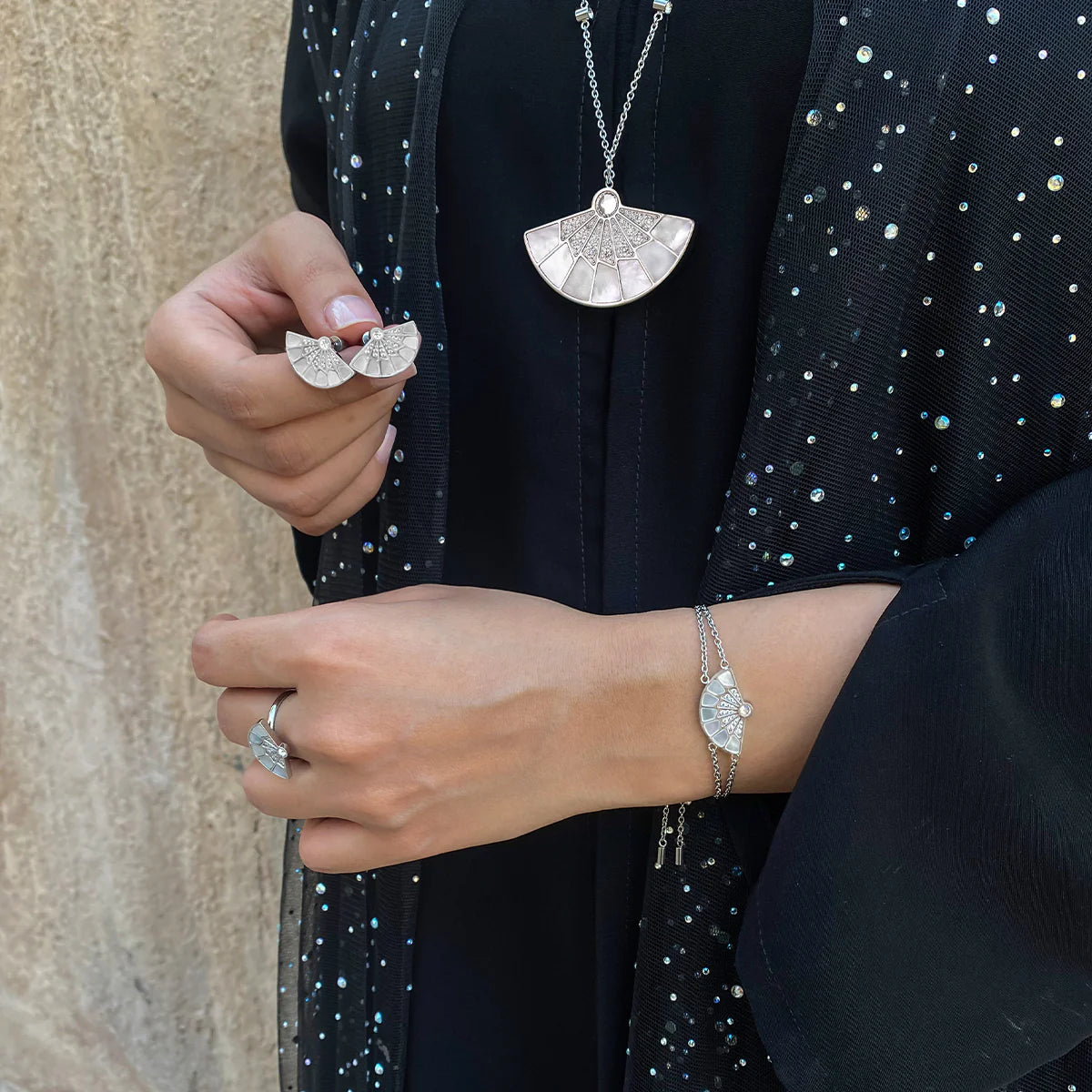 Fan / Earrings Silver