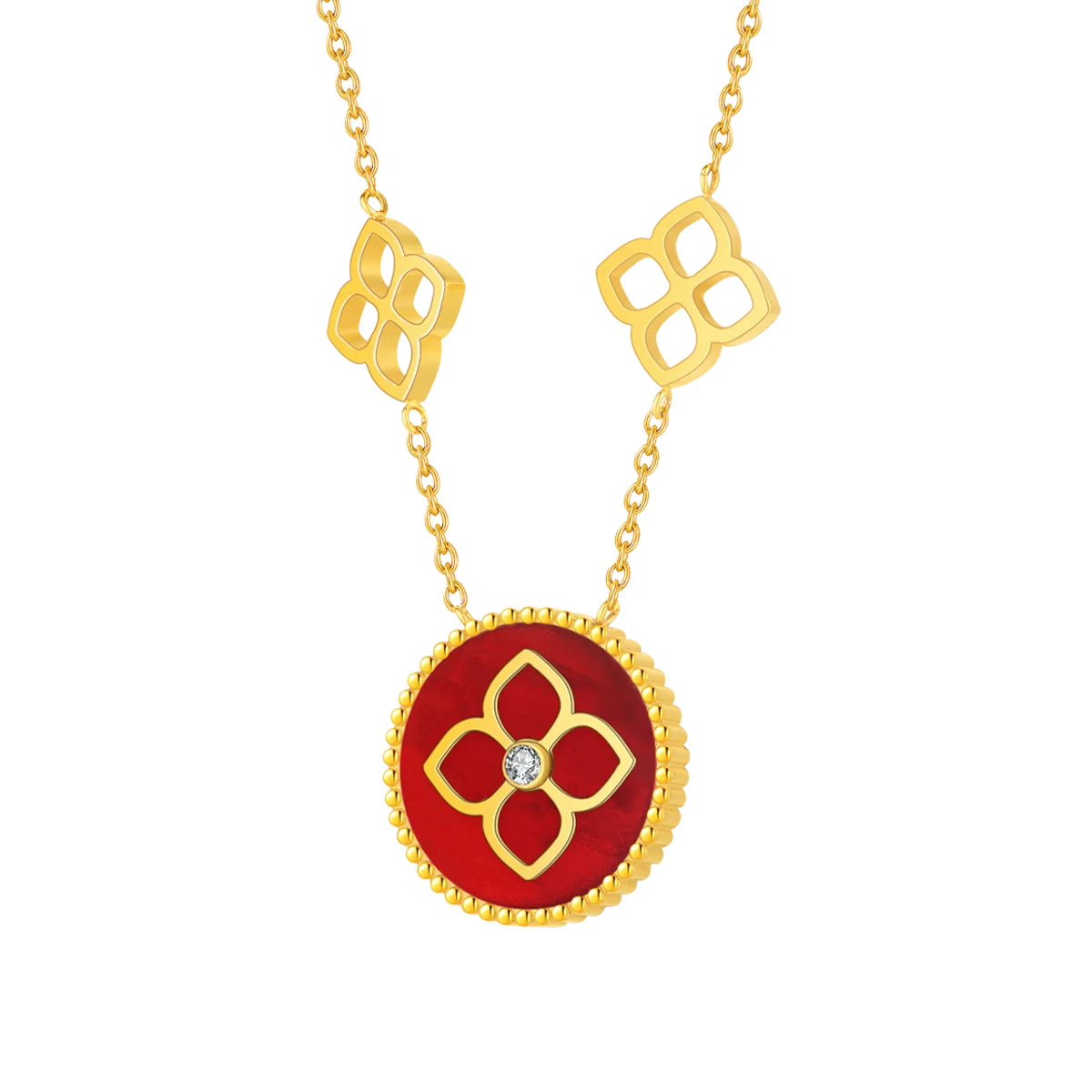 أميرة / عُقد الحجر الأحمر باللون الذهبي