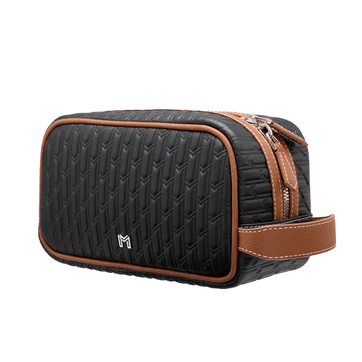 باوتش السفر أسود مع تان / فضي