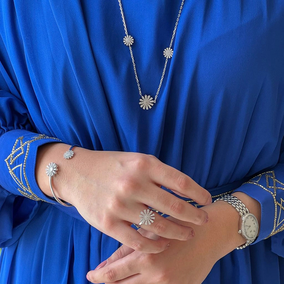 Charming Sunflower / Necklace Silver