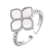 جوري / خاتم اللؤلؤ باللون الفضي