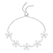 Daisy Flower / Multi Motif Bracelet Silver