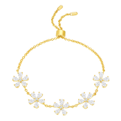 Daisy Flower / Multi Motif Bracelet Gold