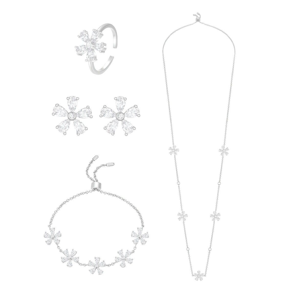Daisy Flower / Multi Motif Set Silver