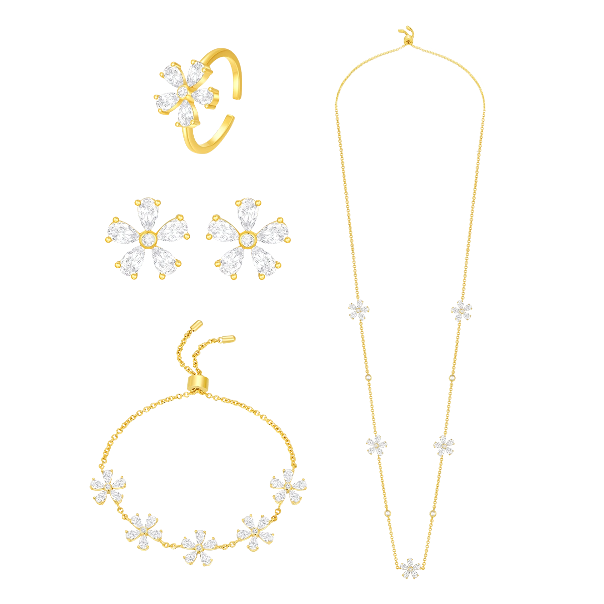 Daisy Flower / Multi Motif Set Gold