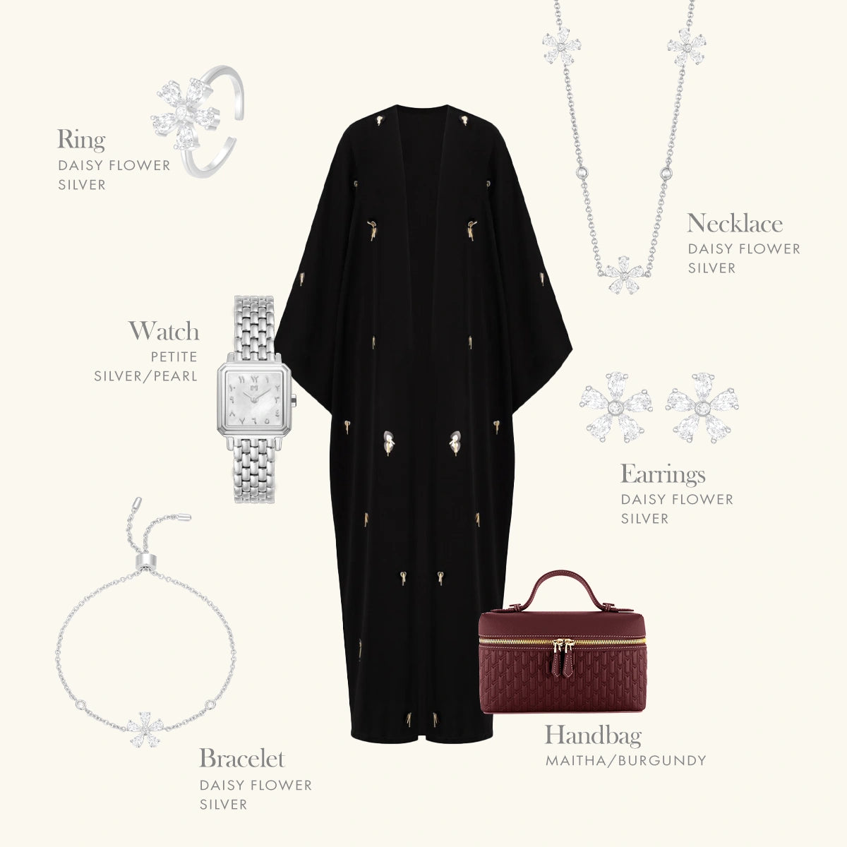 Daisy Flower / Simple Set Silver