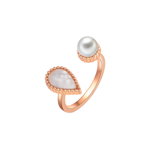 Drop / Ring Pearl Rose Gold