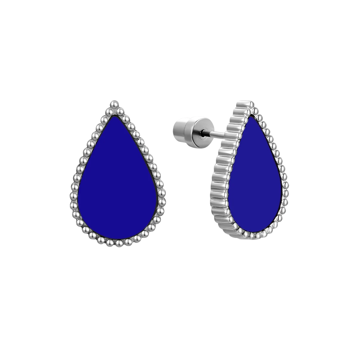 دروب / أقراط الياقوت باللون الفضي