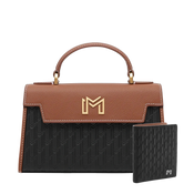 شنطة حصة / أسود مع تان