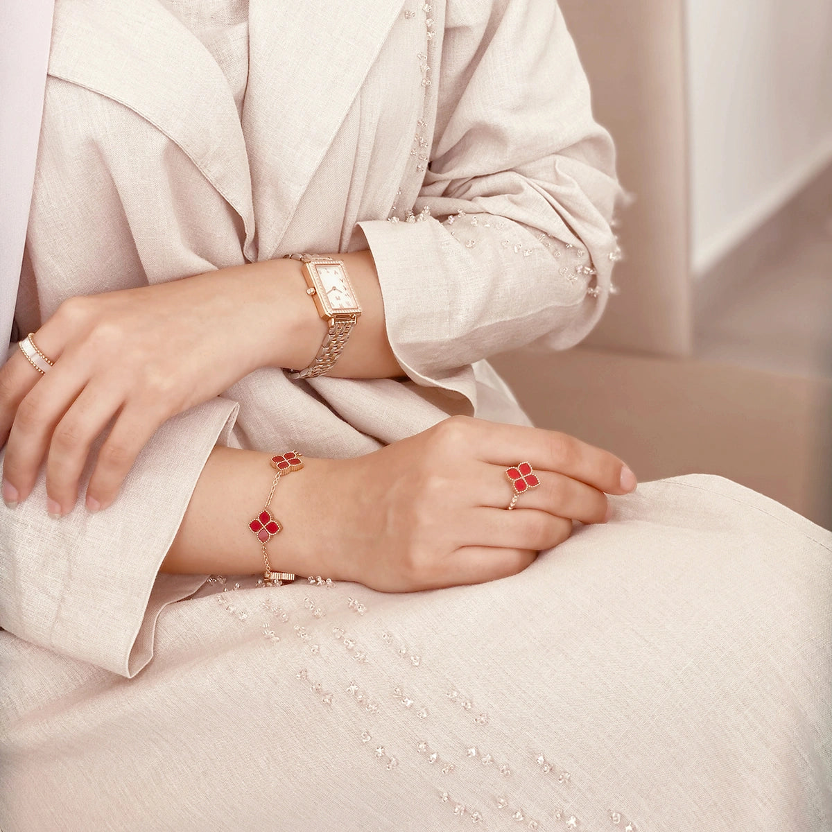 Joory / Bracelet Red Rose Gold