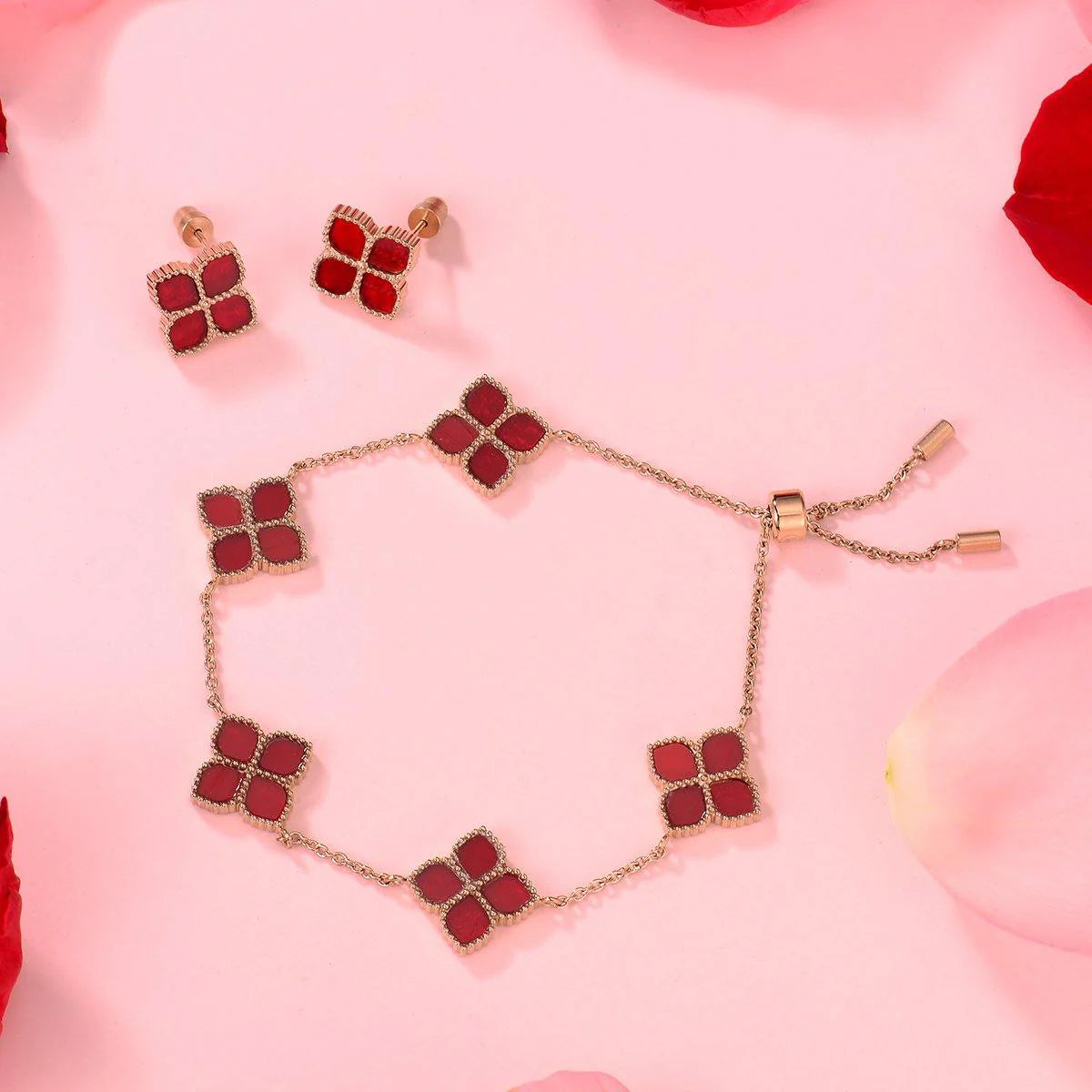 Joory / Bracelet Red Rose Gold