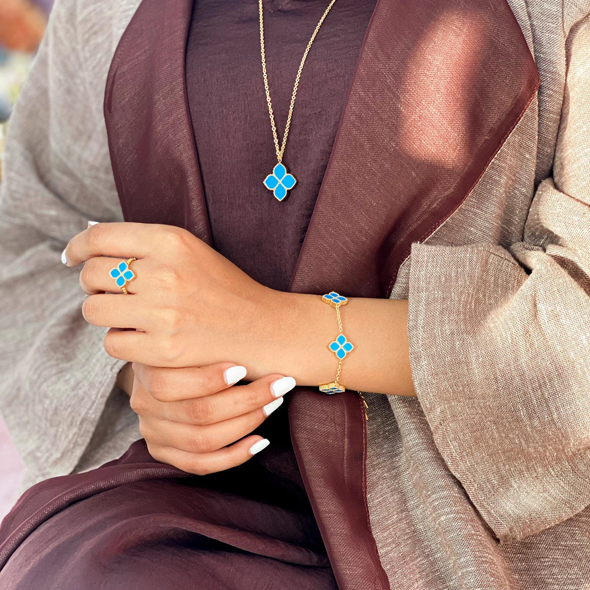 Joory / Bracelet Teal Gold