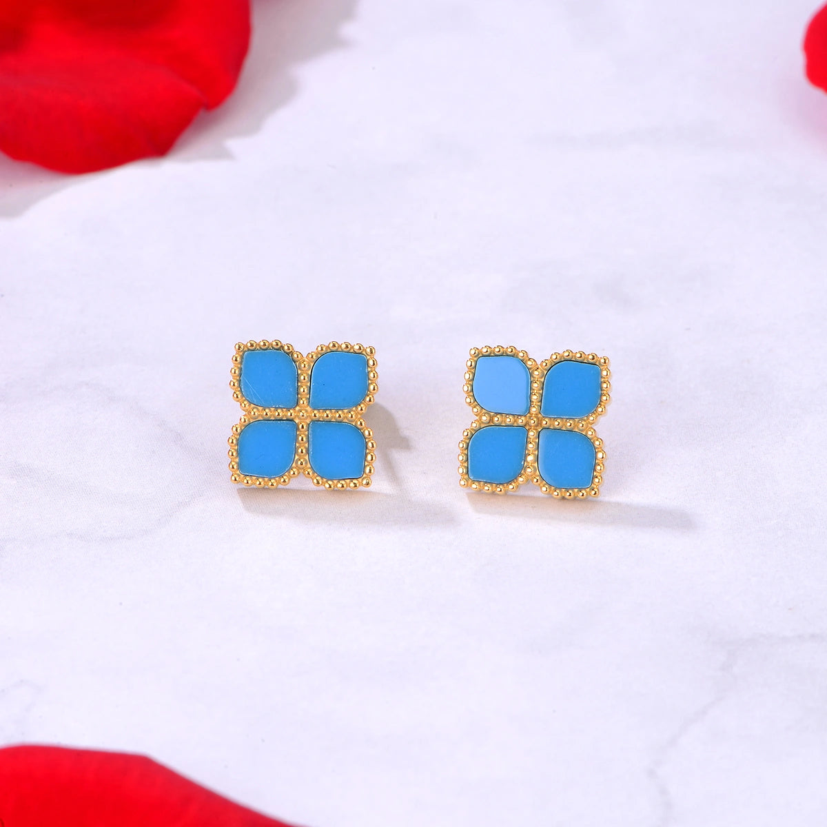 Joory / Earrings Teal Gold