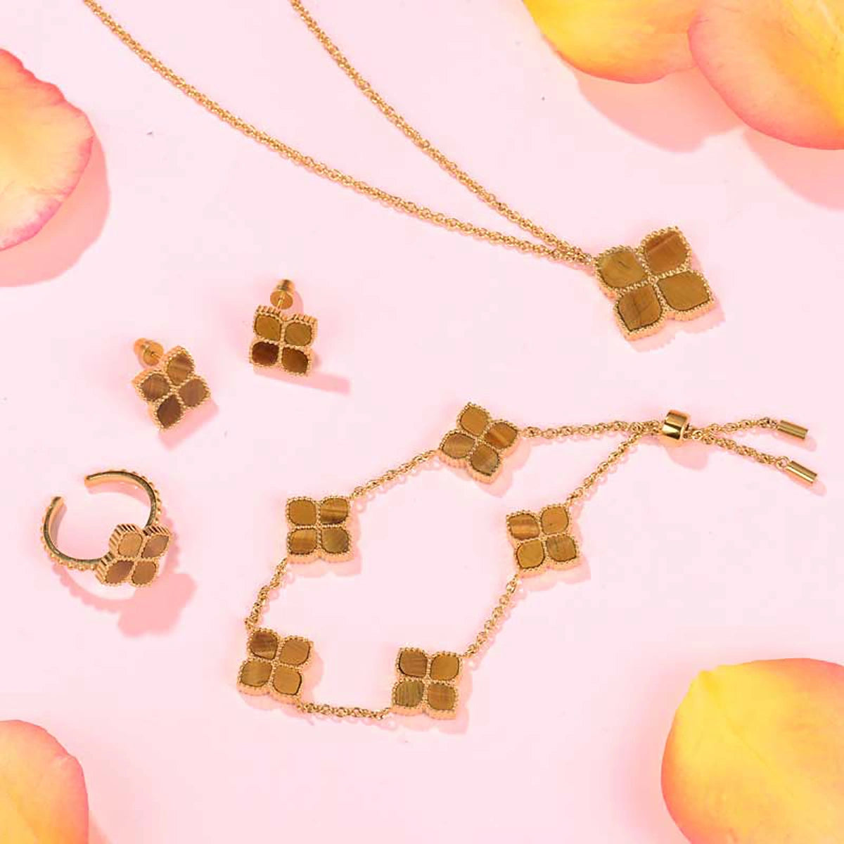 Joory / Necklace Tiger Eye Gold