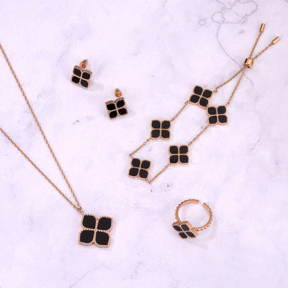 Joory / Necklace Black Rose Gold