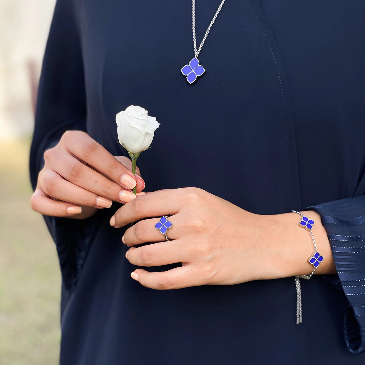 Joory / Necklace Blue Silver