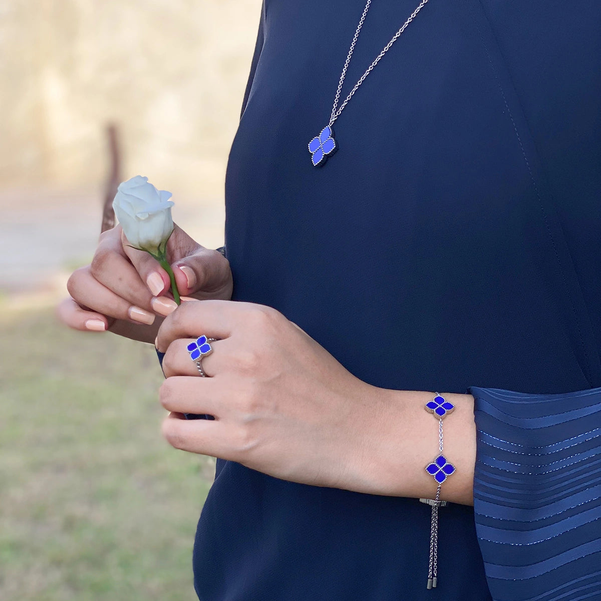 Joory / Necklace Blue Silver