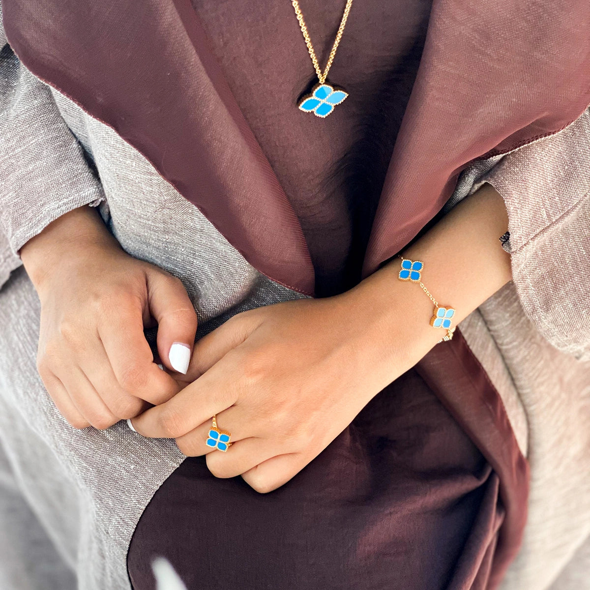 Joory / Ring Teal Gold