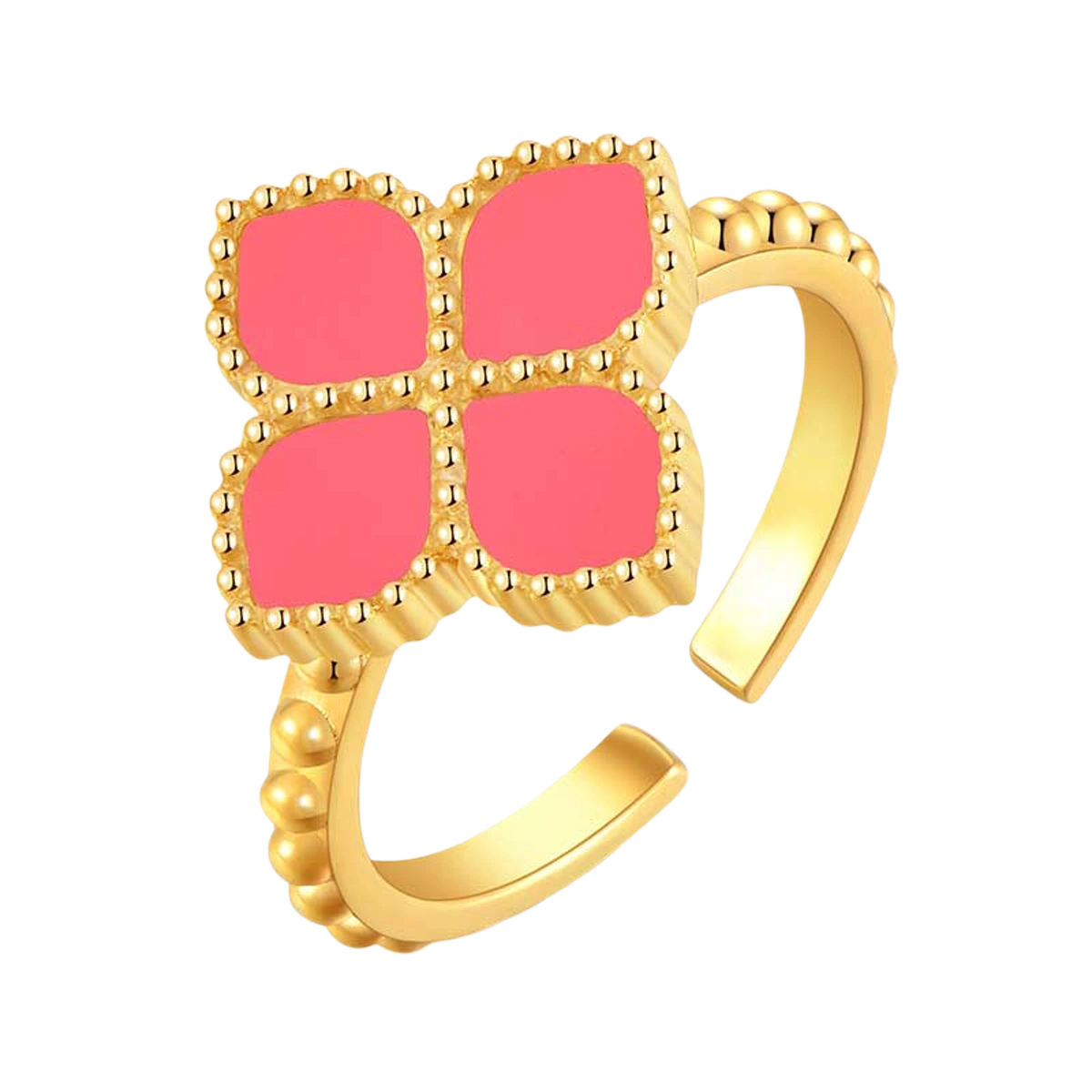 جوري / طقم العقيق الوردي باللون الذهبي