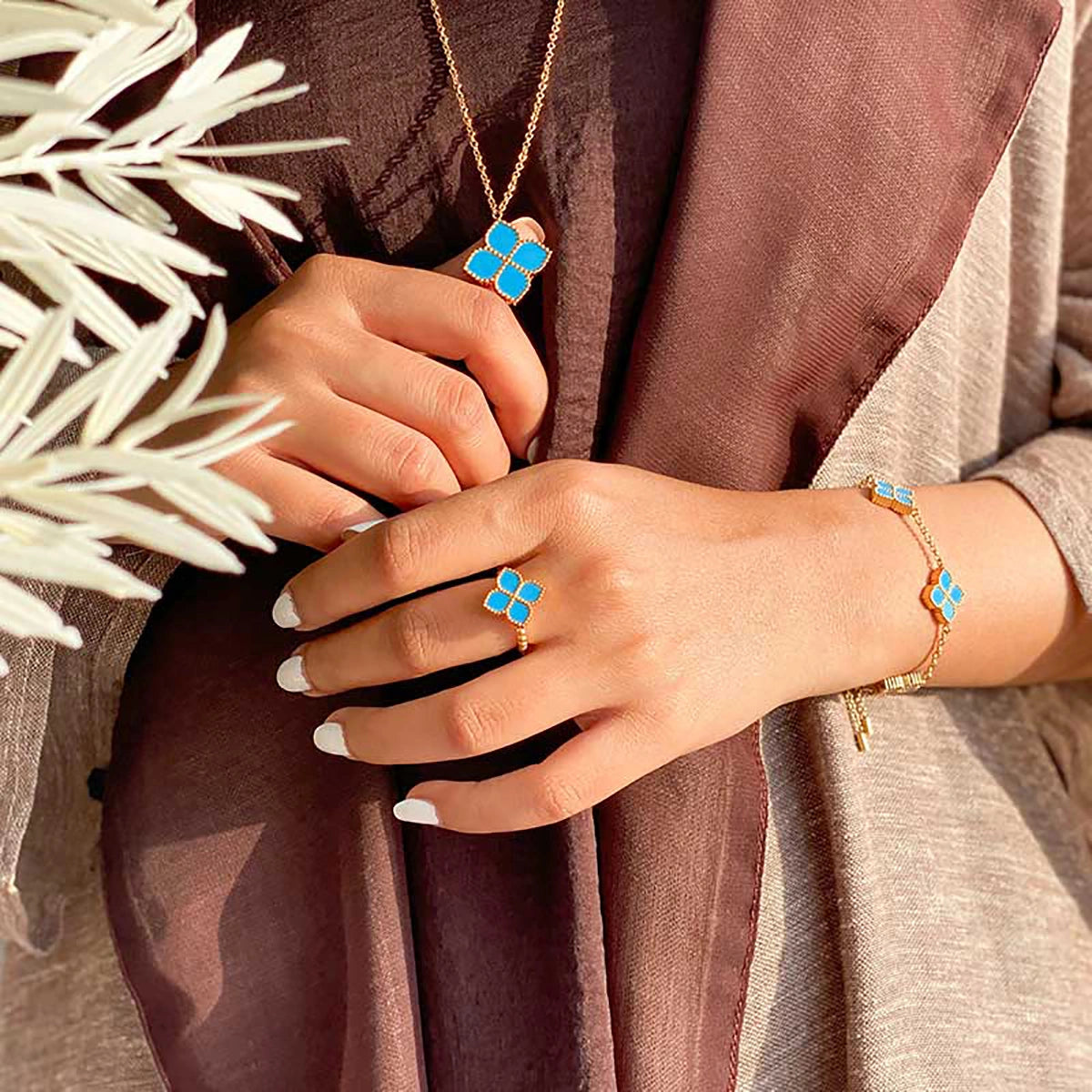 Joory / Earrings Teal Gold