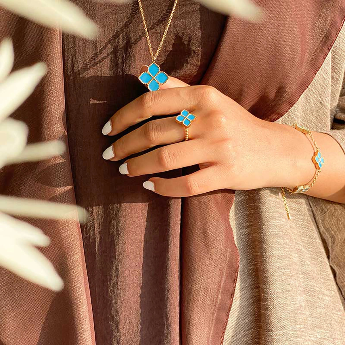 Joory / Earrings Teal Gold