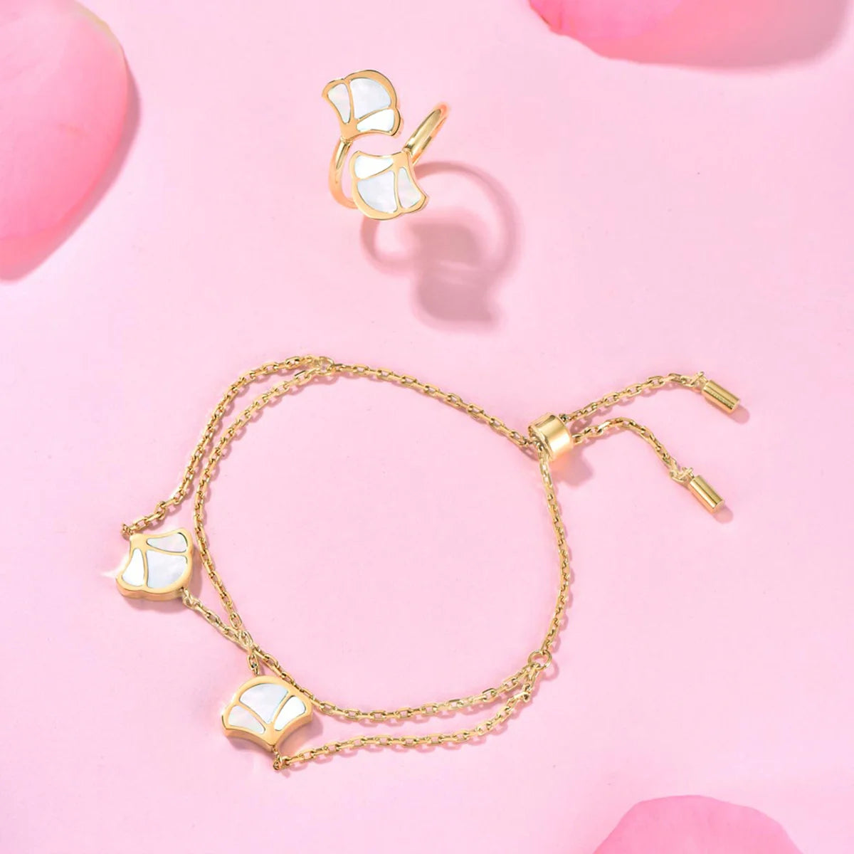 Tulip / Bracelet Pearl Gold