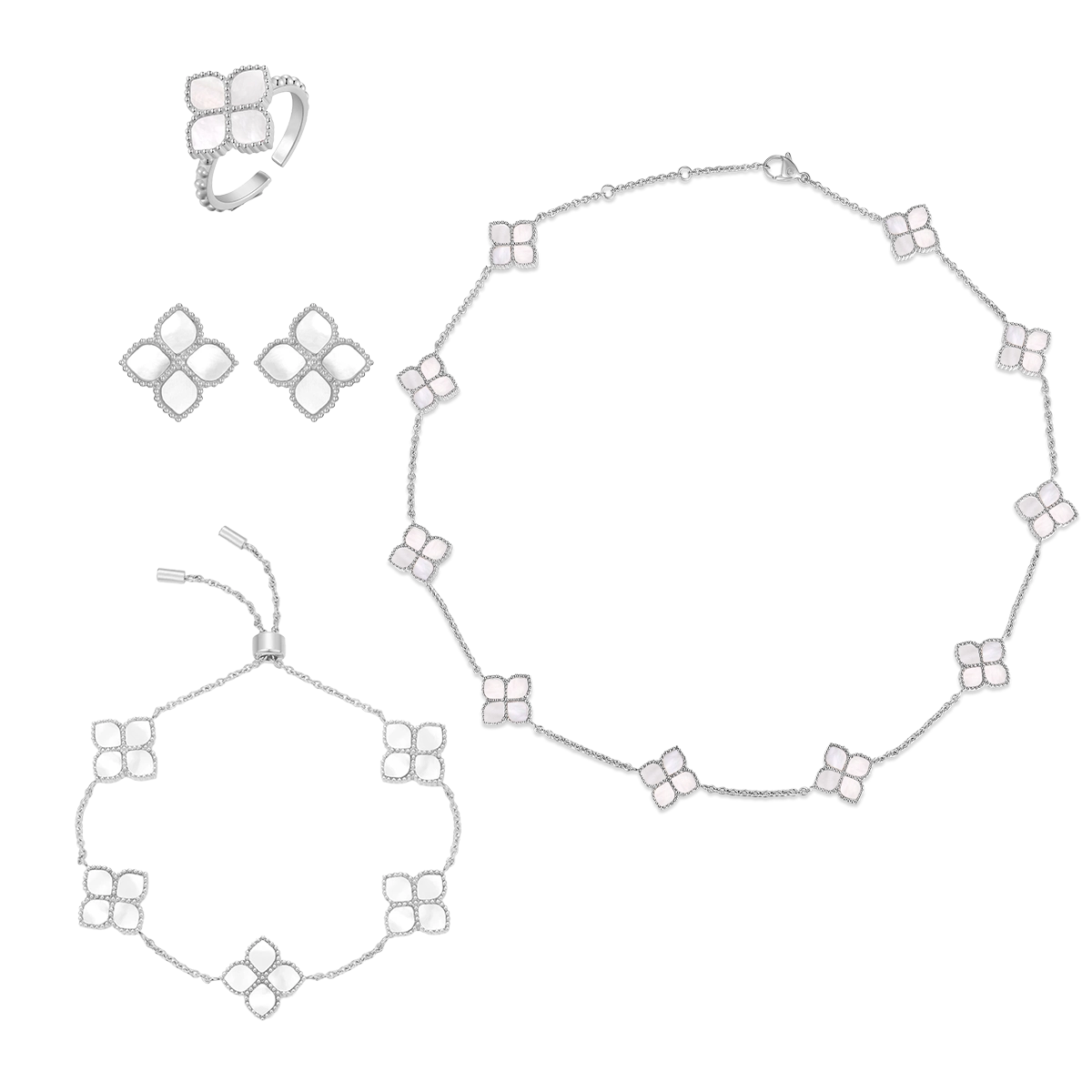 Joory / Choker Pearl Silver Set