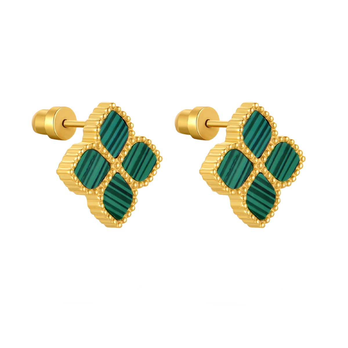 Joory / Earrings Malachite Gold
