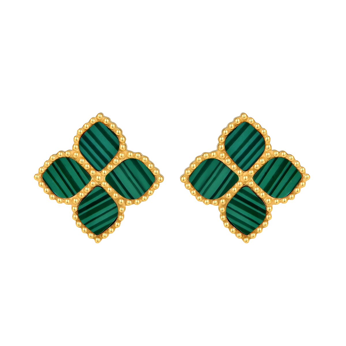 Joory / Earrings Malachite Gold